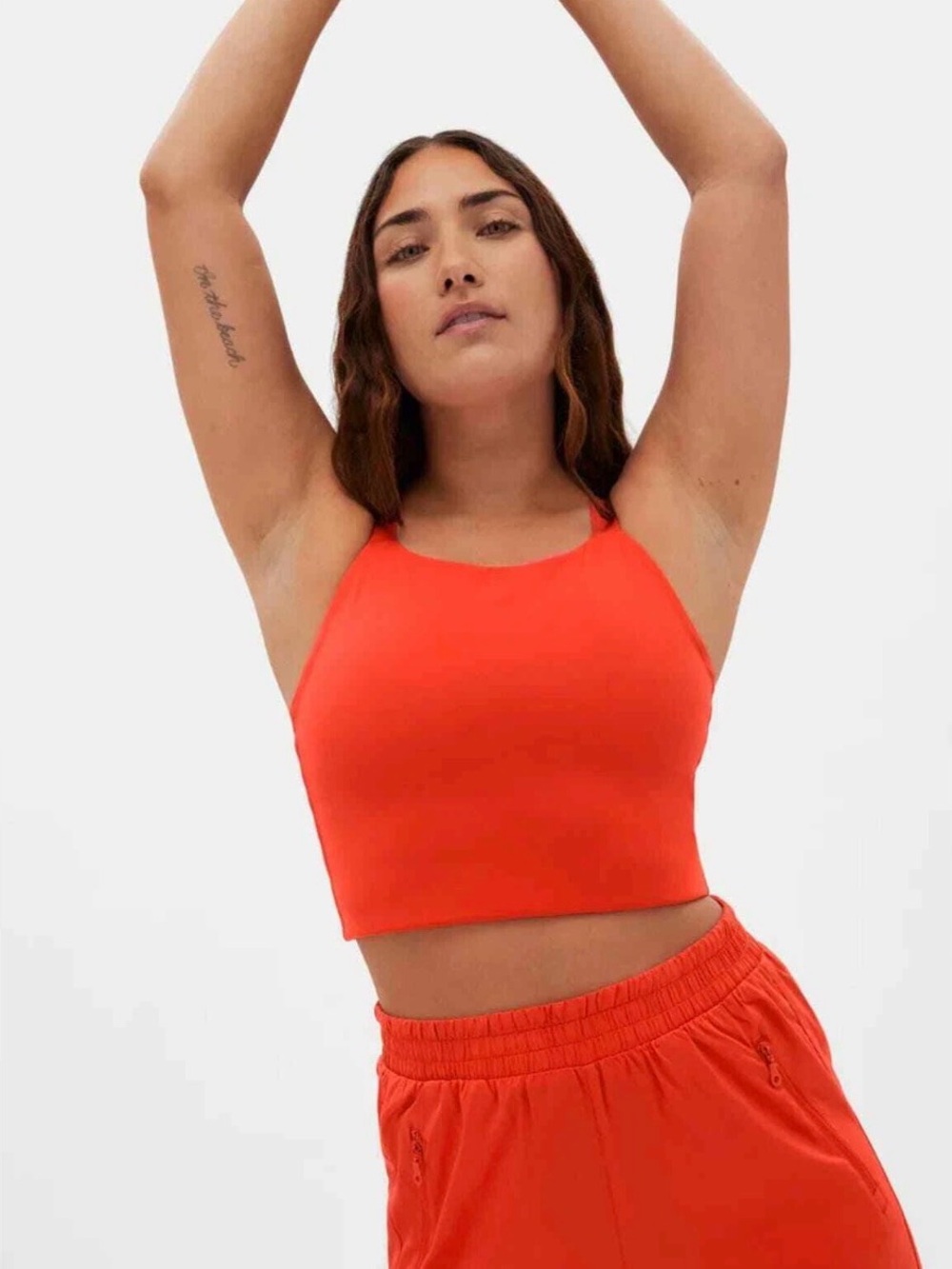 girlfriend collective Bright Red Cropped Tank Top